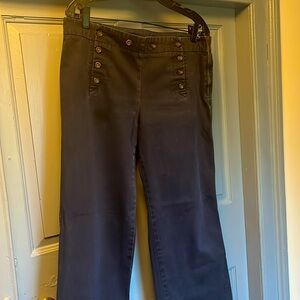 J Crew Navy Wider-Leg Pants with Button Details sz14